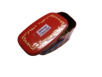 Boîte en fer blanc personnalisable pot cadeau de retrait d'espèces rouge exquis stockage d'artisanat alimentaire en relief matériel de papier métallique durable"