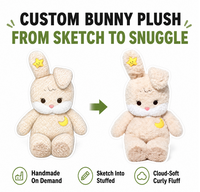 Peluche Lapin Crème Glacée Rose Personnalisée en Coton PP et Polyester Brodé, Tissu Ultra Doux Anti-Stress, Vente Directe Usine OEM ODM