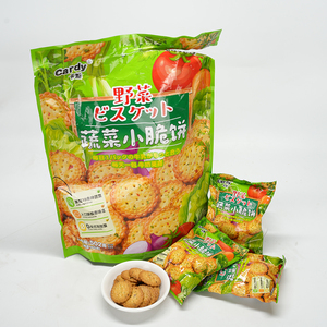 Venta al por mayor saludable forma redonda 502G galletas con sabor a vegetales crujientes y dulces galletas saladas en bolsa de embalaje - Product Image 2