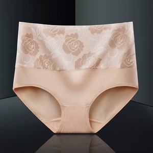 Ropa interior de mujer de cintura alta de algodón para mujer de talla grande jacquard Control de barriga levantamiento de glúteos calzoncillos transpirables Big Ass Ladies <span class=keywords><strong>Bragas</strong></span> - Product Image 5