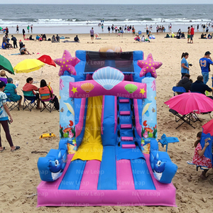 13ft Mới Nhảy bơm hơi trượt biển Thế Giới chủ đề phim hoạt hình nhà bouncy công viên leo làn đường trượt khô - Product Image 1