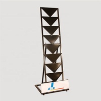 Offre Spéciale Design Personnalisé En Métal Noir triangle marbre Carreaux De Céramique Présentoir De Pierre Quartz Échantillon Plancher présentoirs