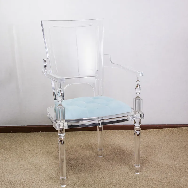 HOMESWEET الفاخرة الاكريليك مخصصة أثاث بتصميم مودرن الاكريليك الطعام كرسي الحديثة واضح وسادة