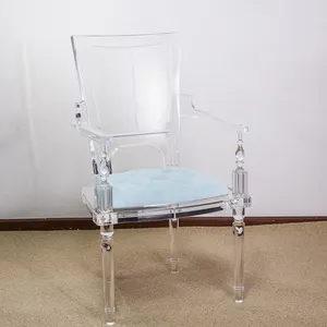 HOMESWEET Luxury Acrylic Customized Modern Design Furniture Acrylic Dining Chair Modern Clear Cushion