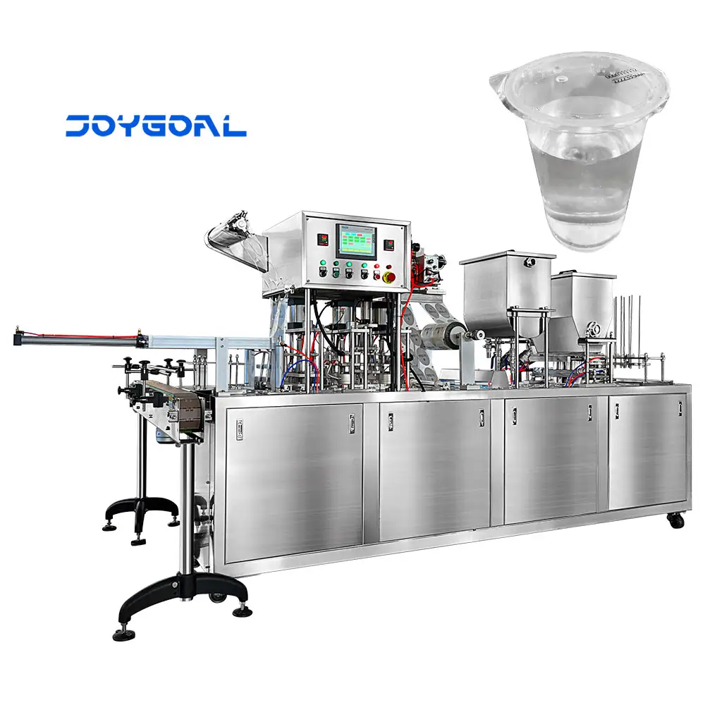 Automatic cup filling and sealing machine mineral water cup filling sealing machine prefilled communion cup packing machine