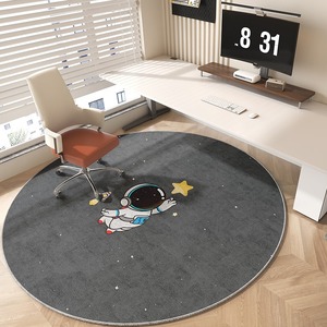 Cute <strong>Panda</strong> Round Crystal Velvet <strong>Rug</strong>, Anti-slip Floor Protection Mat for Study Computer Chair Cloakroom Living Room - Product Image 2