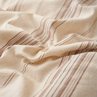 Parure de lit en coton et lin, tissu pur coton, style géométrique simple, 4 pièces, drap de lit respirant, durable, toutes saisons, personnalisable