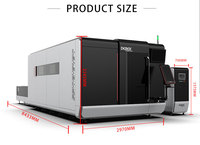 Máquina de corte láser de fibra tipo pórtico con mesa de intercambio cerrada de 3kW 6kW, 3000x1500, CNC de alta precisión para metal FSCUT AI Water