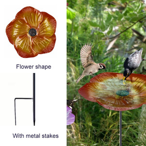 Thân Thiện Với Môi Ngoài Trời Hướng Dương Sắt Kim Loại Cổ phần <span class=keywords><strong>Bird</strong></span> Trung Chuyển Hình Dạng Hoa <span class=keywords><strong>Bird</strong></span> Tắm Trung Chuyển Cho Ngoài Trời Vườn - Product Image 3