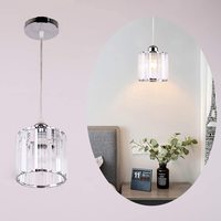 Lampe suspendue vintage en cristal avec finition chromée argentée, luminaire de plafond pour salle à manger, restaurant, suspension simple, livraison directe, vente flash