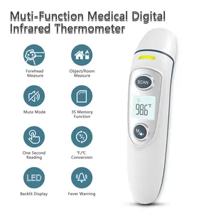 Prodotto caldo versione Led e LCD modalità bambino opzionale doppio termometro a infrarossi medico per orecchio e fronte