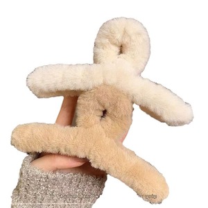 Fluffy Claw Hair <b>Clip</b> Plush Gripper For Women Daily Use Autumn Winter Style - Product Image 5