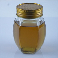 Botol Kaca Heksagonal Murah untuk Madu 375ml 380ml 730ml, Stoples Kaca Food Grade dengan Tutup