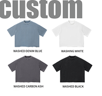 Camiseta de Algodón Grueso de 260g con Logotipo Personalizado, Corte Cuadrado, Estilo Vintage Lavado, Oversize, Streetwear para Hombre con Dobladillo Enrollado