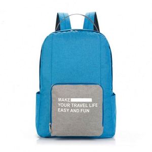Custom Stylish <b>Large</b> Lightweight Travel Foldable Back Pack Cationic Polyester Folding <b>School</b> Bag <b>Backpack</b> - Product Image 1