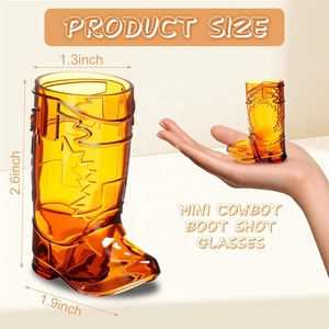 Verres à shot géants, un succès pour les fêtes sur le thème du Far <span class=keywords><strong>West</strong></span>, les fêtes à thème, les baby showers, les mariages, et les fêtes Wild <span class=keywords><strong>West</strong></span>, avec un design en forme de botte de cowboy - Product Image 6