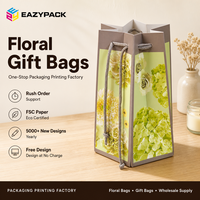 Sacs cadeaux pyramidaux personnalisés en gros, sacs pliables en forme d'étoile avec poignée en corde pour la livraison de bouquets de mariage