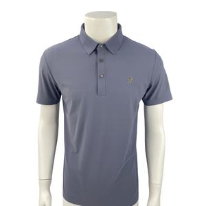 Polo deportivo de golf de tela de piqué transpirable Polo de manga corta de color sólido para hombre - Product Image 1