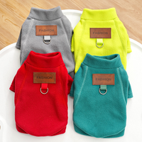 Manteau pour chien en polaire de coton chaud, couleur unie, veste pour animaux de compagnie pour l'automne