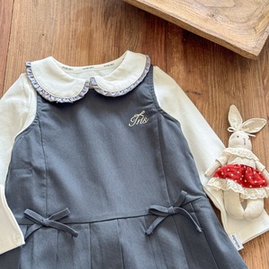 Child Star Circle Girls School Style Dress Long Sleeve Pleated Skirt Autumn Washable Baby Girl Outfit - Product Image 3