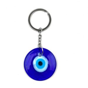 Porte-clés et pendentifs œil turc bleu, amulette porte-bonheur en verre et métal pour la création d'ornements suspendus - Product Image 3