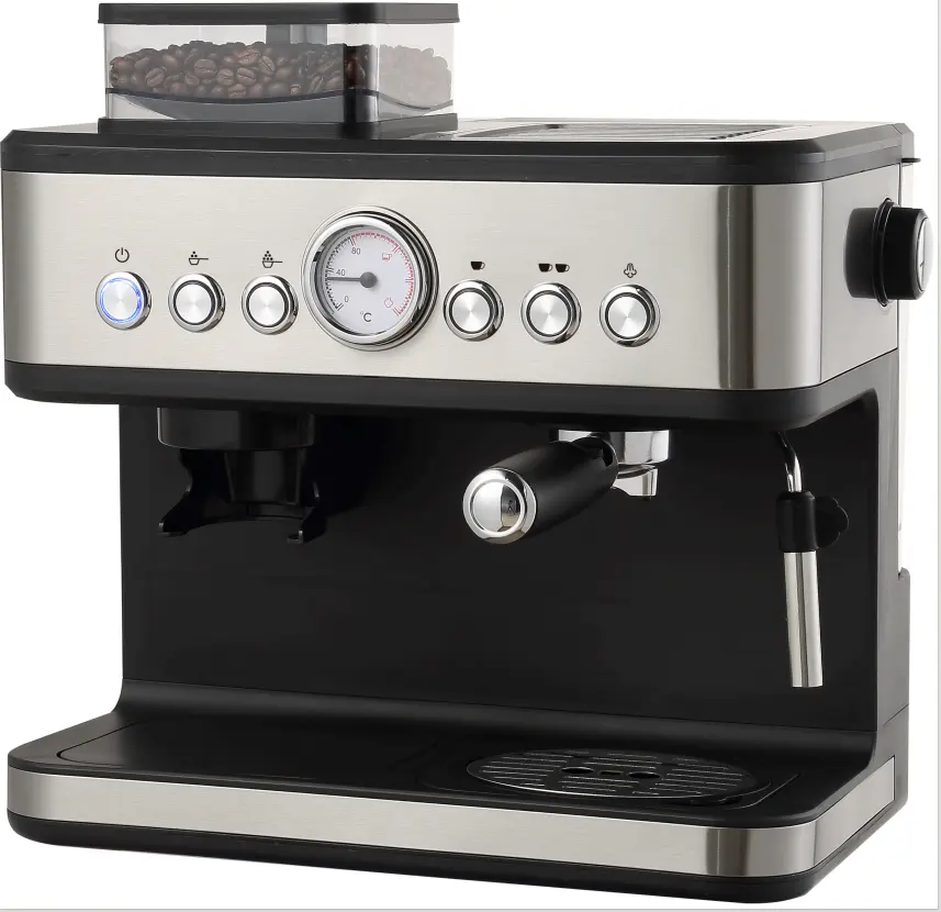 15bar Geborsteld Roestvrijstalen Superautomatische Koffie-Espressomachine Duurzame Automatische Espressomachine Met Molen