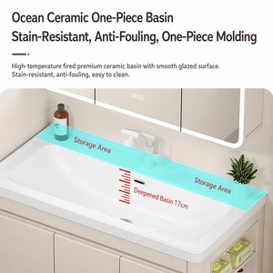 <span class=keywords><strong>Mueble</strong></span> de <span class=keywords><strong>Baño</strong></span> Moderno Minimalista con <span class=keywords><strong>Espejo</strong></span> Inteligente de Aluminio <span class=keywords><strong>y</strong></span> Panel de Panal SPC de 60 cm, Montado en la Pared, <span class=keywords><strong>Lavabo</strong></span> de 17 cm de Profundidad - Product Image 3