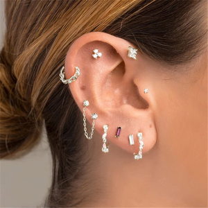 ROXI 16G Piercing d'oreille plat à filetage interne, bijoux pour cartilage, hélix, daith, conch, tragus - Product Image 5