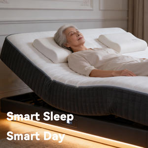 Matelas en mousse à mémoire de forme intelligente haute densité, écologique, respirant, moderne, réglable, hypoallergénique, pour chambre à coucher, double commande - Product Image 1