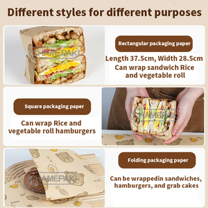 Logotipo de la marca Pergamino Papel a prueba de grasa para hornear Papel de regalo de alimentos a prueba de grasa impreso personalizado para Deli Food Pan Packaging - Product Image 3