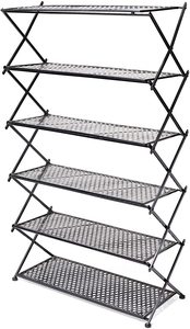 Marrone 6 Tiers Pieghevole di Grandi Dimensioni In Metallo Moderna <span class=keywords><strong>Scarpe</strong></span> Rack Organizer Ingresso <span class=keywords><strong>Scarpe</strong></span> di Stoccaggio Scaffale risparmio di Spazio <span class=keywords><strong>Scarpe</strong></span> Basamento di sostegno Del - Product Image 2
