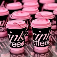 Vasos de Papel para Café de Doble Pared con Tapa, Impresión Personalizada, Desechables, para Bebidas Calientes, Café, Leche, Té, para Cafeterías