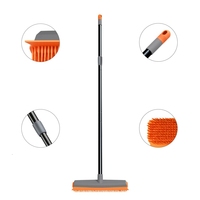 Balai à pousser DOOSO pour fenêtres, balai en caoutchouc, râteau à tapis, balai pour enlever les poils d'animaux avec raclette
