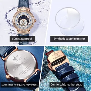 OUPINKE 3218 Women's Watch Fashion Luxury Diamond Calendar Quartz Watch For Women Deep Waterproof Original Dress <b>Hand</b> <b>Clock</b> - Product Image 2
