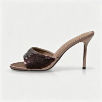 ZA26 Mules à talons aiguilles à paillettes, élégantes et polyvalentes, pour l'été, qui subliment le teint et affinent la silhouette