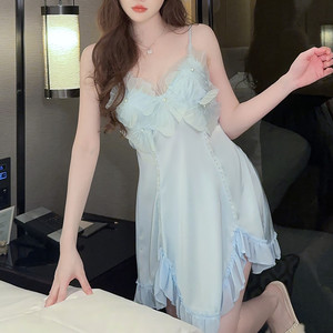 Nuovo fiore di pizzo con cuscino sul petto di seta di ghiaccio sottoveste sexy <span class=keywords><strong>pigiama</strong></span> <span class=keywords><strong>estivo</strong></span> abbigliamento per la casa - Product Image 1