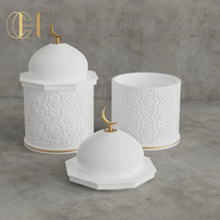 C & H Auto-conçu Luxe Béton Ciment Plâtre Poterie Céramique Mosquée Bougie Ramadan pour la Culture Arabe du Moyen-Orient Parfumé