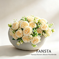 5 Tangkai Bunga Peony Musim Semi Buatan, Buket Bunga Ranunculus & Mawar Palsu untuk Dekorasi Rumah, Aula Pernikahan & Buket Pengantin
