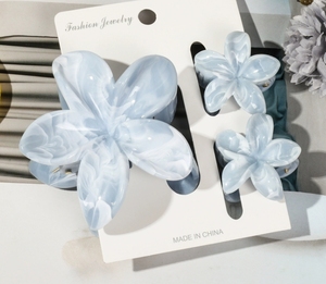 Vente chaude Multi Couleur <span class=keywords><strong>Fleur</strong></span> Pinces À Cheveux 3 Set Zinnia <span class=keywords><strong>Fleur</strong></span> Grab Clip Femelle Vacances Requin Clip pour Promotion Cadeau - Product Image 3