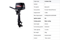 Moteur hors-bord 4 temps 6,5 CV Hidea pour bateaux de pêche gonflables, économique en carburant et à alimentation de secours