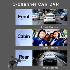 4K 3 ống kính Wifi Dashcam 3 kênh Dash <span class=keywords><strong>Camera</strong></span> phía trước inisde và phía sau 4K WIFI ứng dụng miễn phí Hỗ trợ GPS 3.16 inch bảng điều khiển DVR 4k - Product Image 3