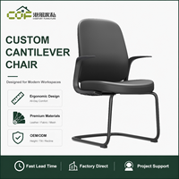 Chaise cantilever chromée, chaise de bureau en cuir, mobilier de salle d'attente