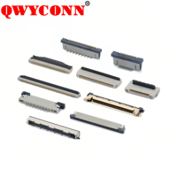 Penutup Flip Pitch 0.2mm H0.9mm Bawah 61Pos 0.2mm R/A 50V 500V Tahan QWYCONN Konektor FFC & FPC 046866761000846+