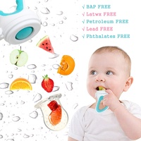 Jouet de Dentition en Silicone pour Bébé avec Tétines en Silicone de 3 Tailles, Sucette d'Alimentation en Fruits de Qualité Alimentaire