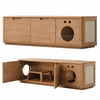 Arbre à chat moderne en bois avec griffoir intégré pour chats d'intérieur dans le salon et la chambre