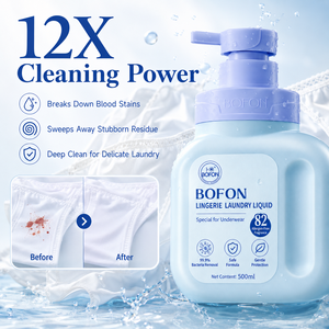 <span class=keywords><strong>Lessive</strong></span> liquide pour lingerie OEM ODM 500ml – Détergent antibactérien pour sous-vêtements, éliminateur de taches de sang, formule de nettoyage en profondeur pour les mains, soin professionnel - Product Image 3