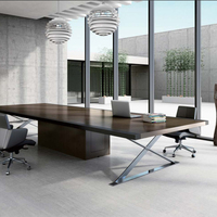 Mobilier de bureau de luxe Table en bois moderne pour patron Bureau de direction sur pied en métal Bureau de direction pour PDG