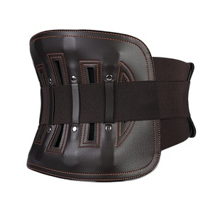Ceinture de fixation lombaire respirante en cuir avec plaque d'acier, support unisexe, protection médicale de la taille - Product Image 3