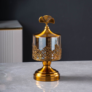 Barattolo per Snack <span class=keywords><strong>in</strong></span> <span class=keywords><strong>vetro</strong></span> di cristallo stile europeo, portaoggetti con gambe alte, porta caramelle per decorazioni per la casa, ornamento da tavolino - Product Image 1