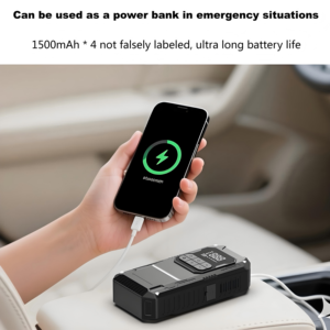 Bomba de Inflado Eléctrica Inteligente de 14.8V, Cargador de Emergencia Portátil para Autos Compactos, Motocicletas, Barcos, Seguridad, <span class=keywords><strong>Anti</strong></span>-Chispas, Plástico - Product Image 2